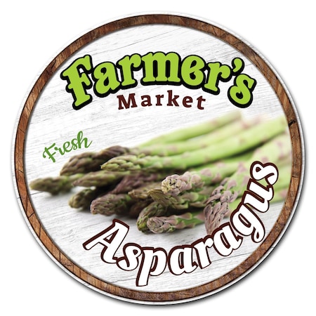 Signmission Corrugated Plastic Sign With Stakes 16in Circular-Farmers Market Asparagus, C-16-CIR-WS-Asparagus C-16-CIR-WS-Asparagus